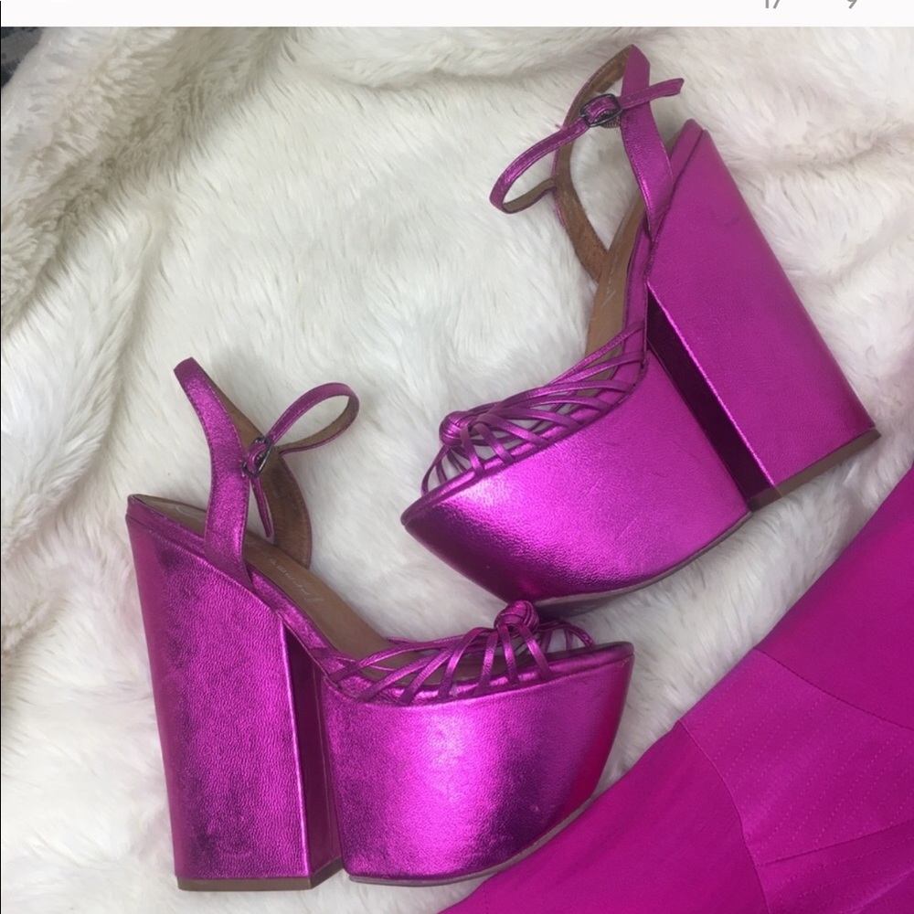 Jeffery Campbell Sure Short Pink Platform Sandals